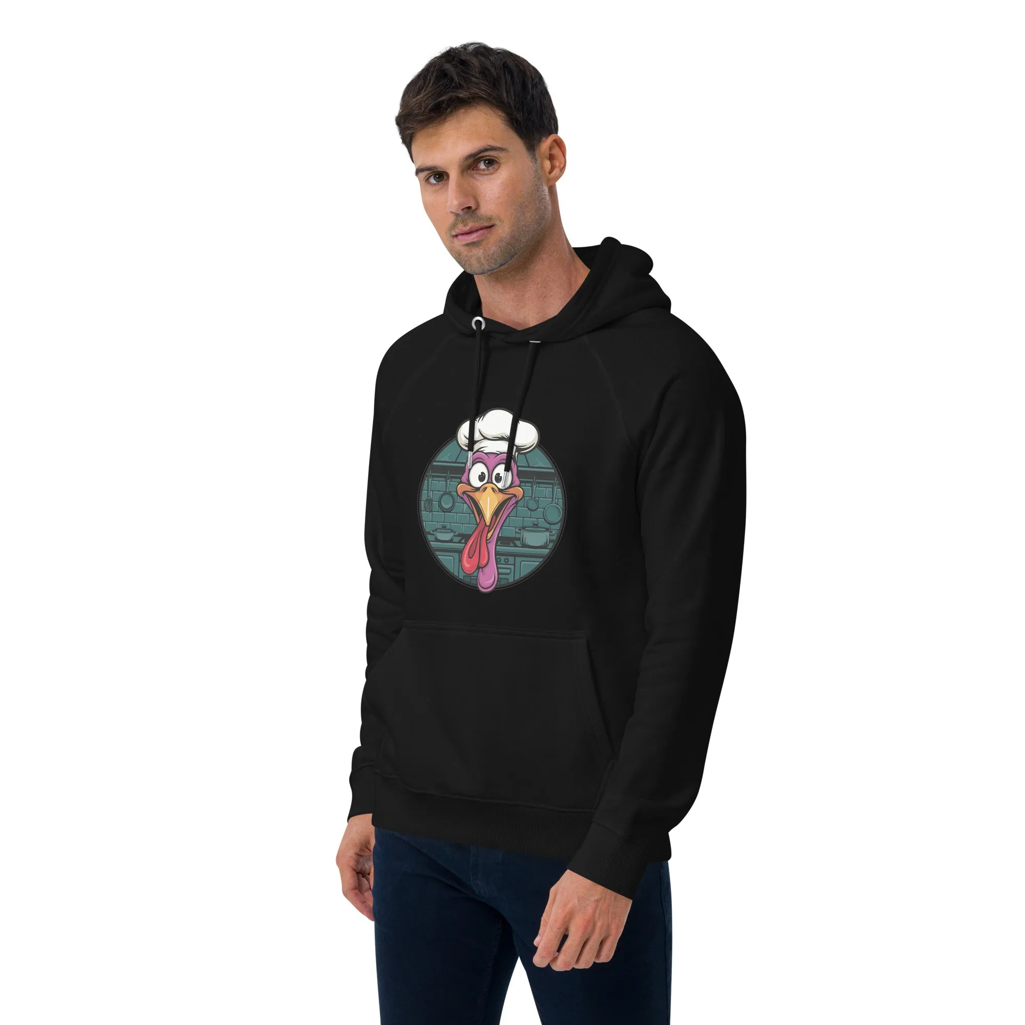 Turkey Head Graphic Men Eco Raglan Hoodie