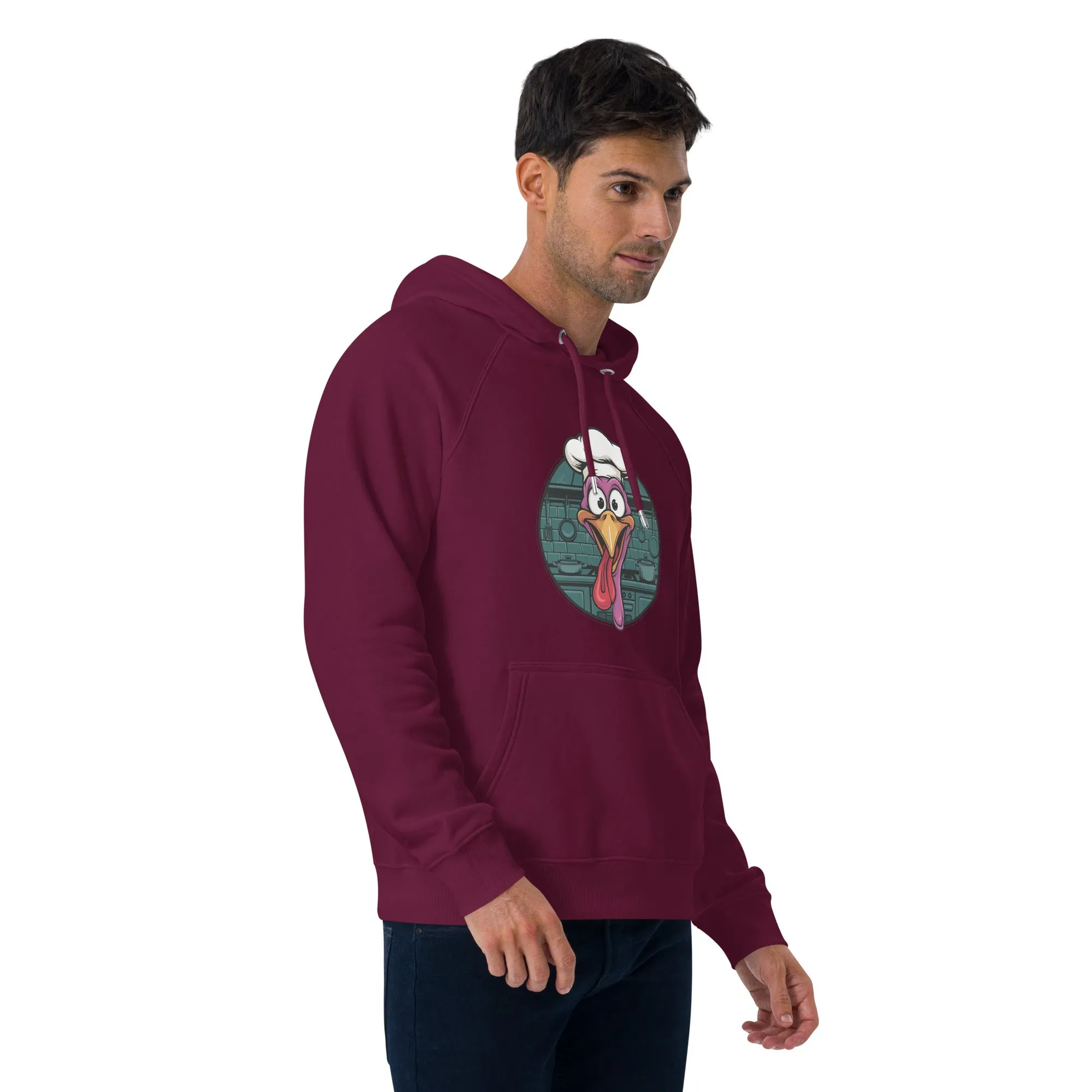 Turkey Head Graphic Men Eco Raglan Hoodie