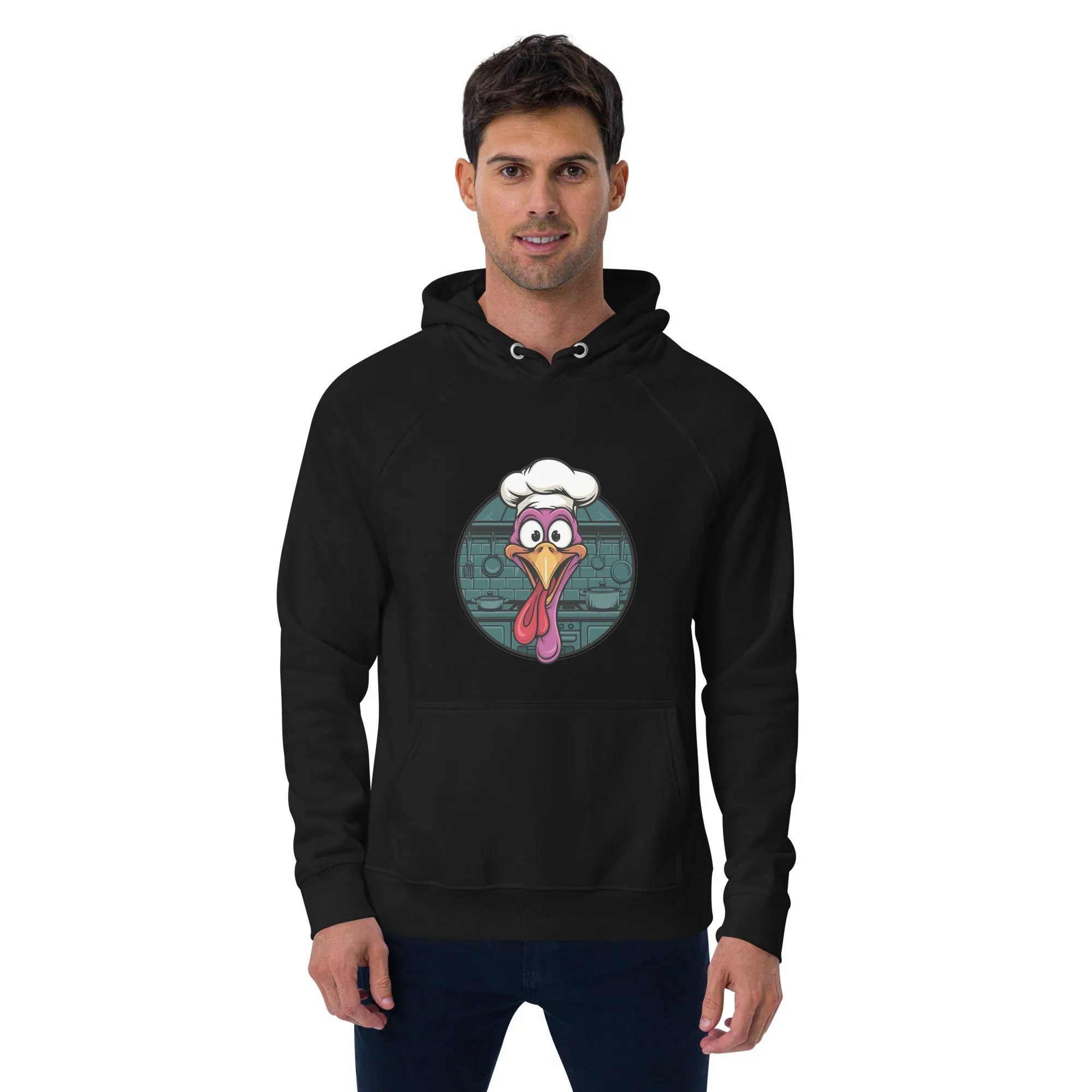 Turkey Head Graphic Men Eco Raglan Hoodie