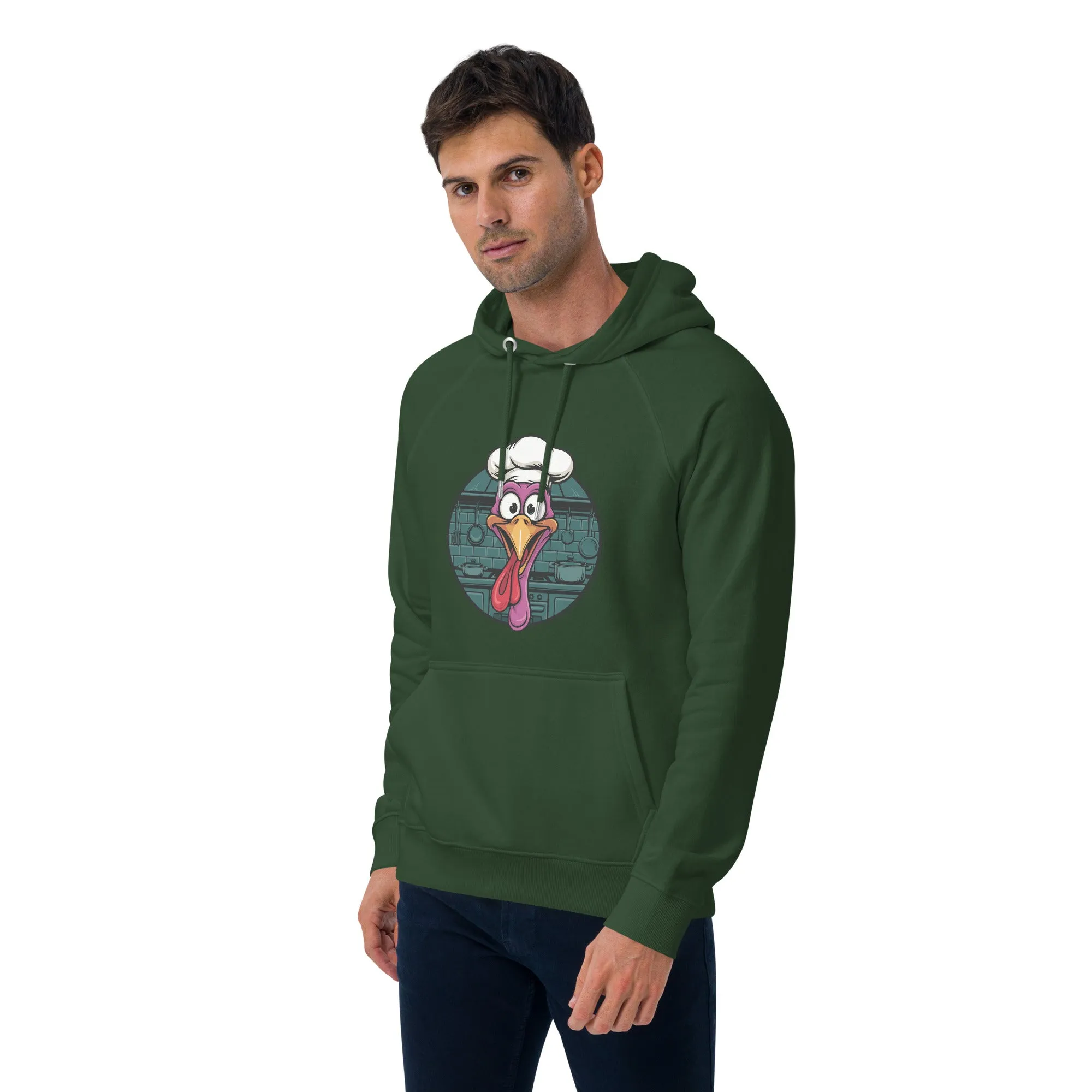 Turkey Head Graphic Men Eco Raglan Hoodie