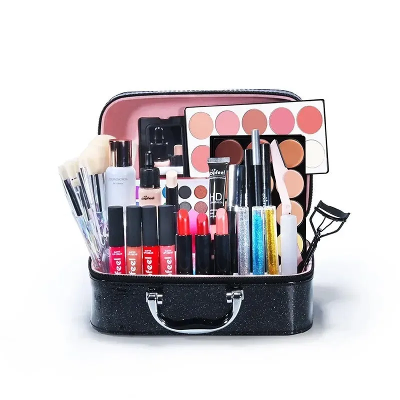 Ultimate All-in-One Makeup Kit - Perfect for Beginners &amp; Pros | Complete Cosmetic Set with Eyeshadows, Lipsticks, Blush, Brushes, and More