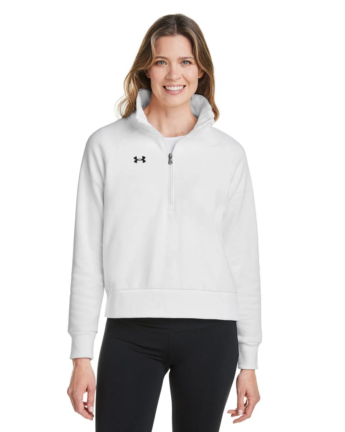 Under Armour Ladies' Rival Fleece Custom Quarter-Zips, White