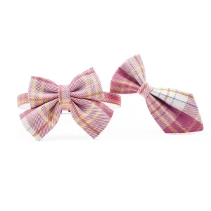 Uniform Plaid Cat Collar Bowtie