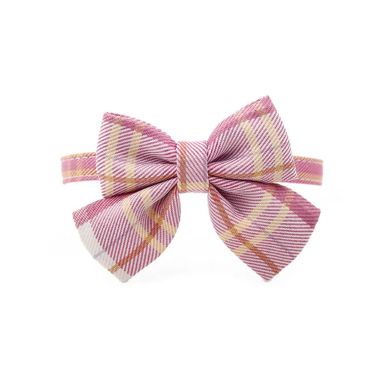 Uniform Plaid Cat Collar Bowtie