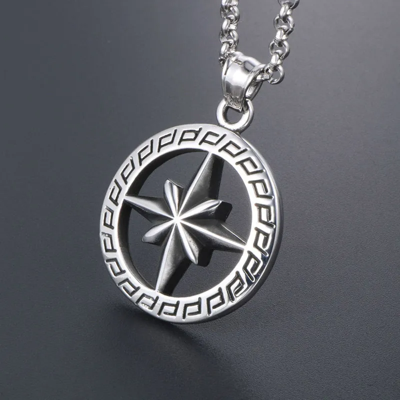 Unisex Titanium Steel Star Pendant Necklace - Hipster Fashion for Men and Women