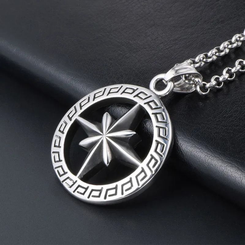 Unisex Titanium Steel Star Pendant Necklace - Hipster Fashion for Men and Women