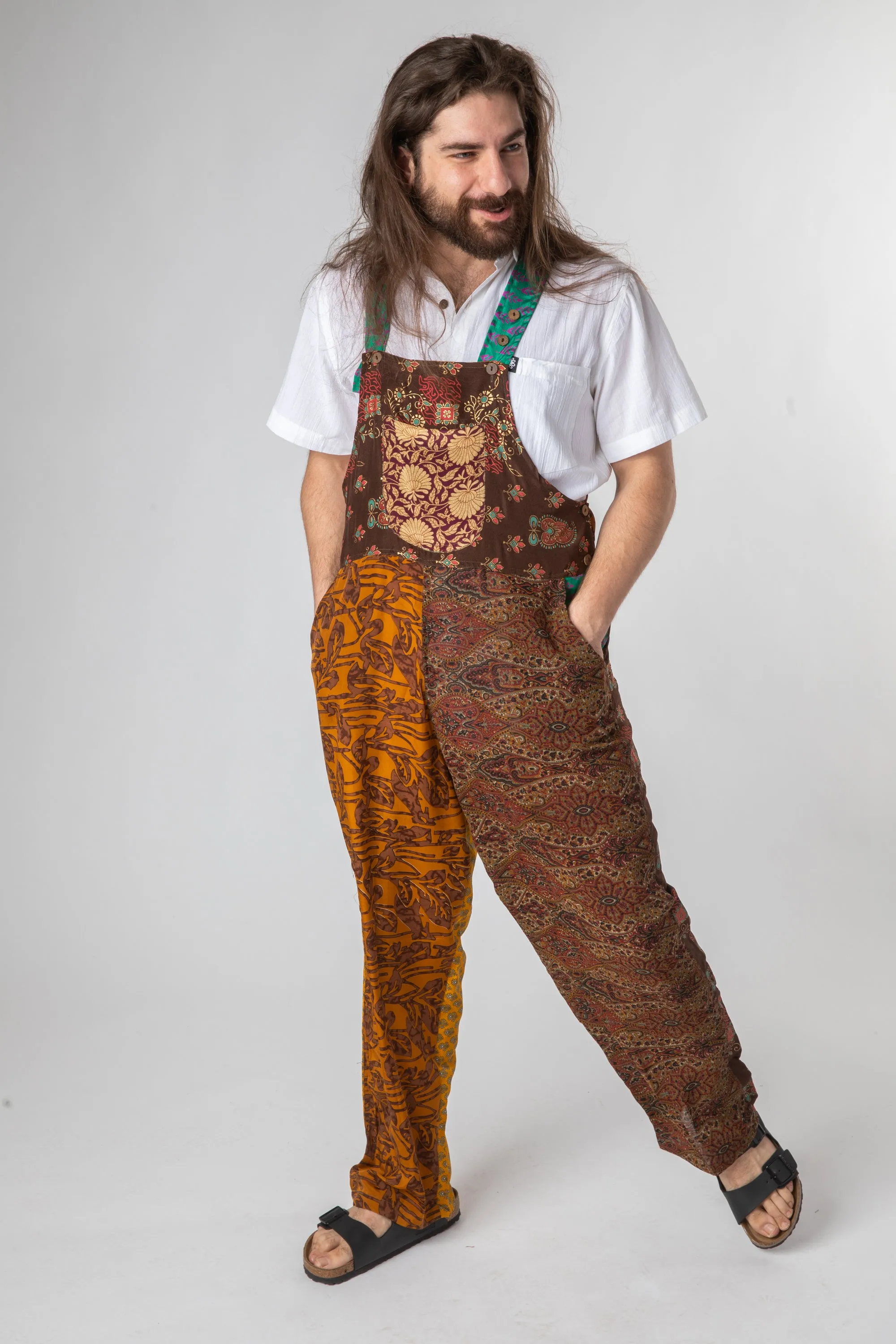 Upcycled Sari Silk Mens Overalls Overstock