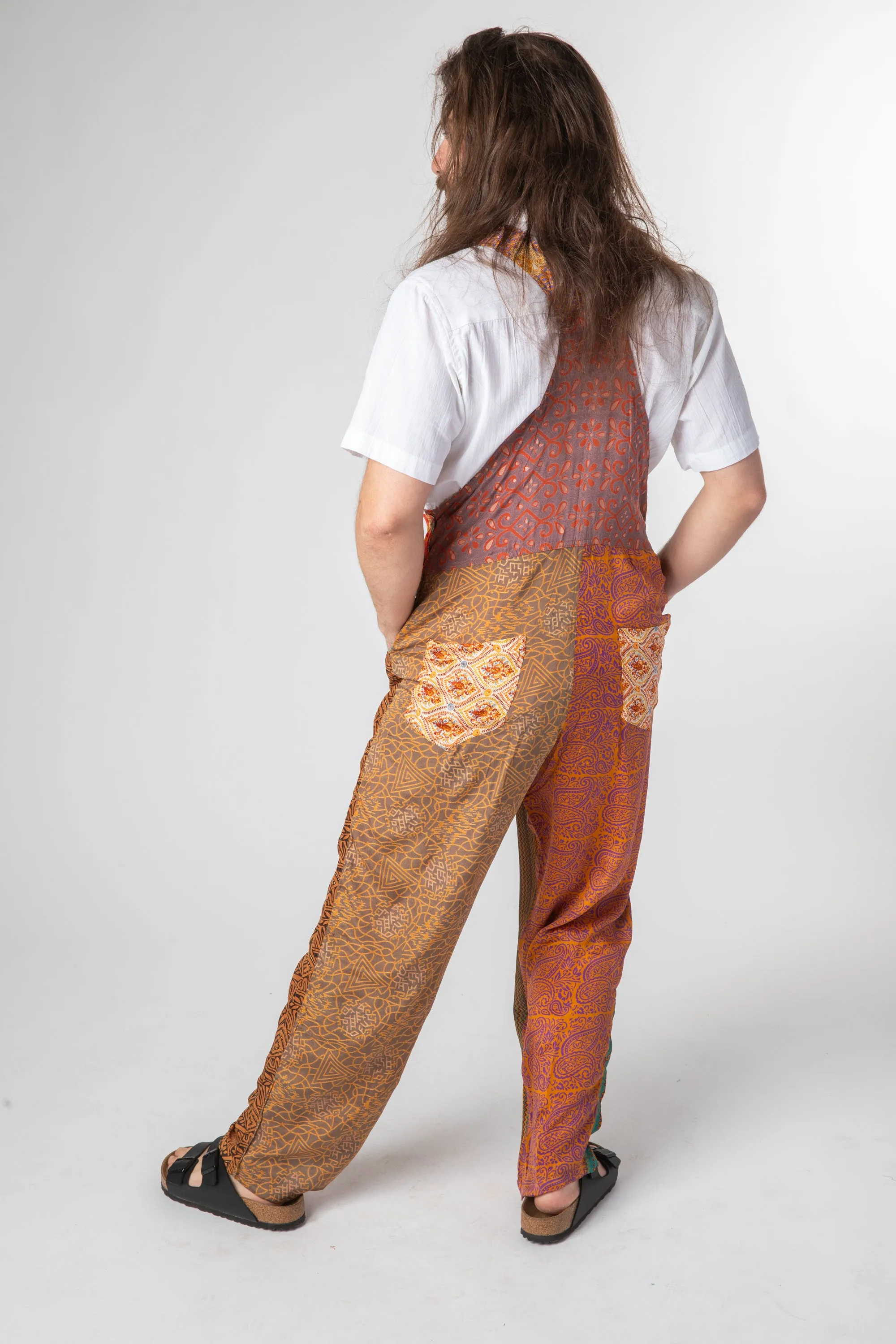 Upcycled Sari Silk Mens Overalls Overstock