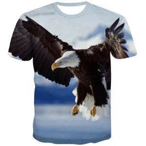 USA T shirts Men Animal Tshirts Casual Raptor T-shirts Graphic Fly T shirts Funny Eagle Tshirts Novelty