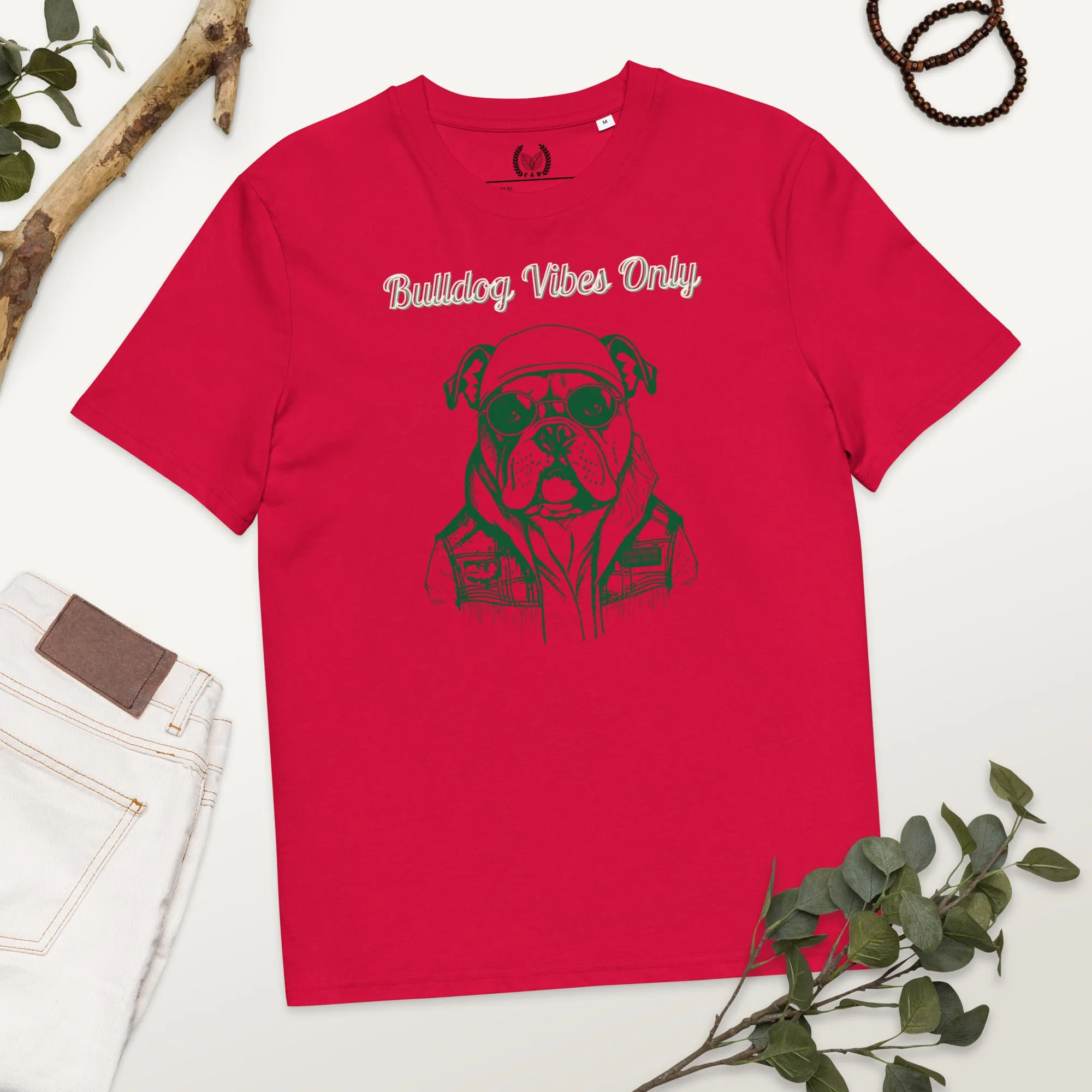 Vegan Organic Cotton T-Shirt | Bulldog Vibes Only Print