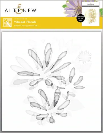 Vibrant Florals Simple Coloring Stencil Set (3 in 1)