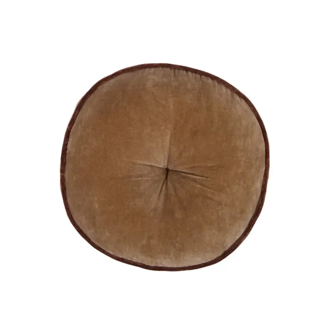 Viola Round Cotton Velvet Cushion - Clay