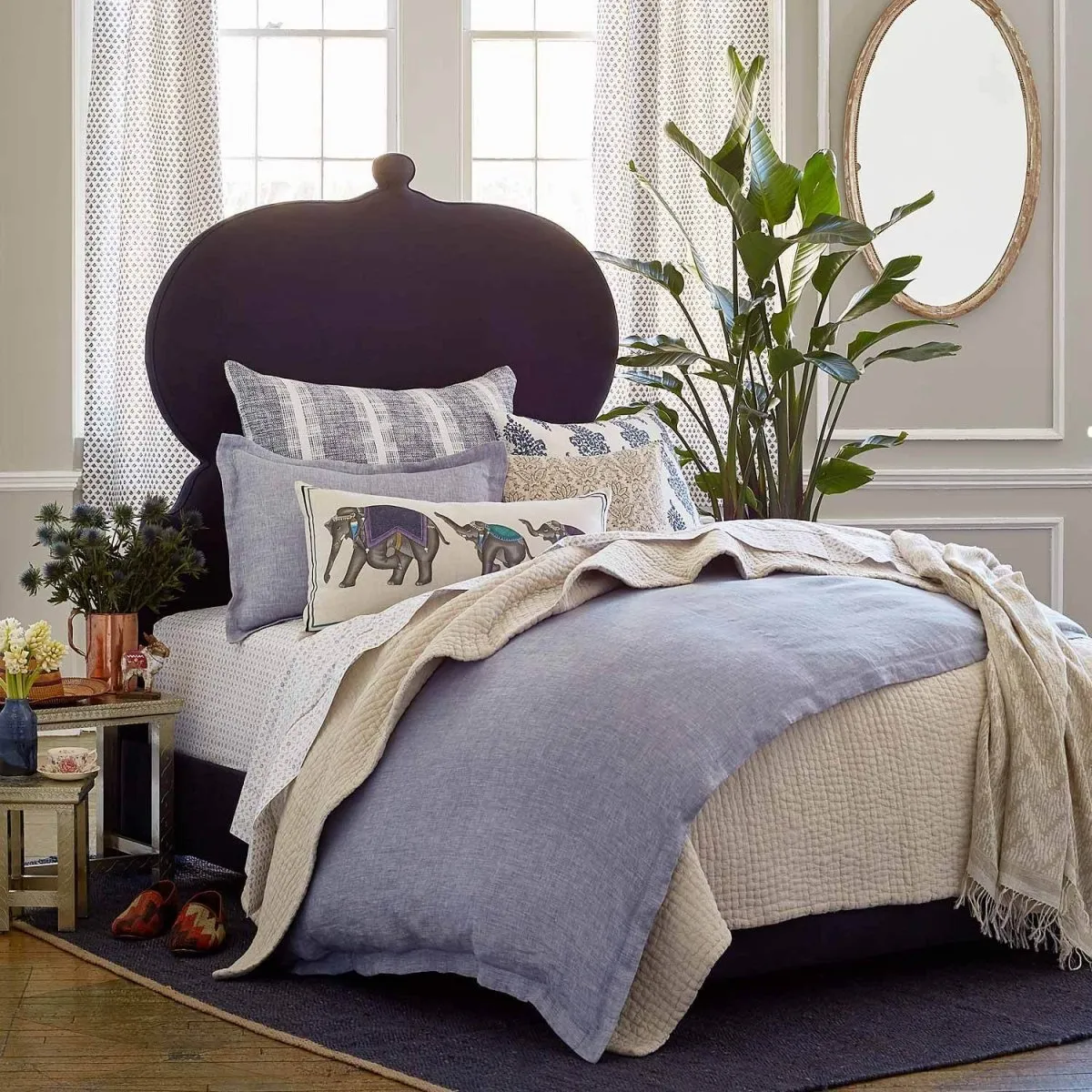 Vivada Sand Quilted Coverlet by John Robshaw