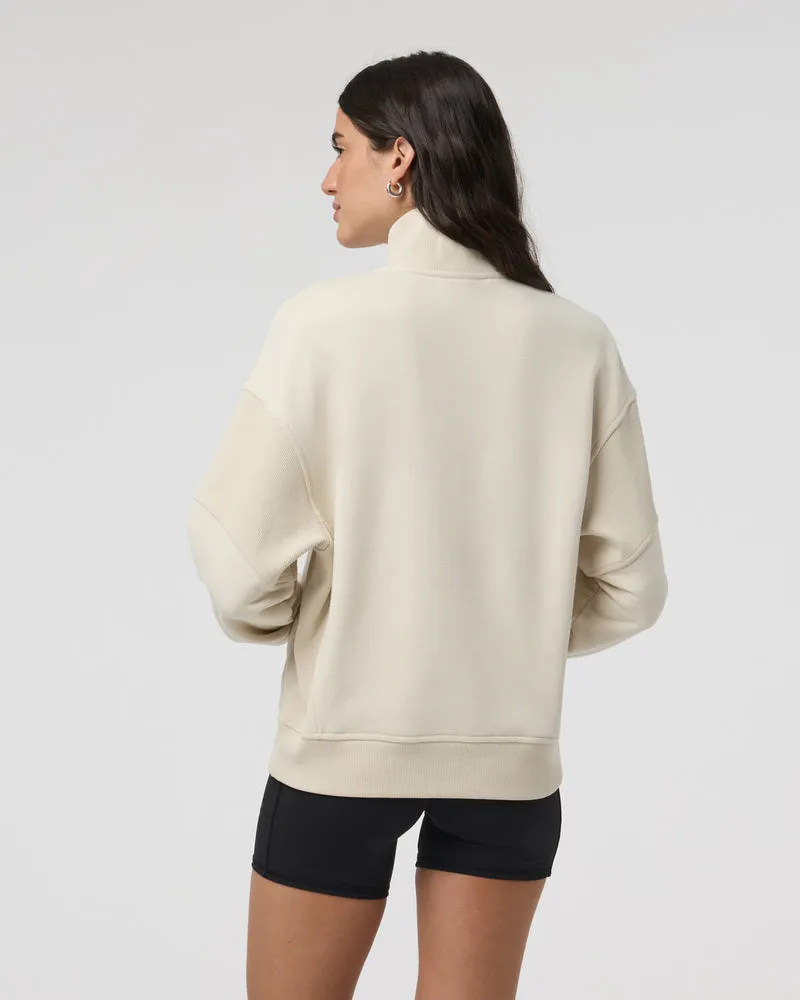 Vuori Sedona Rib Half Zip - BONE