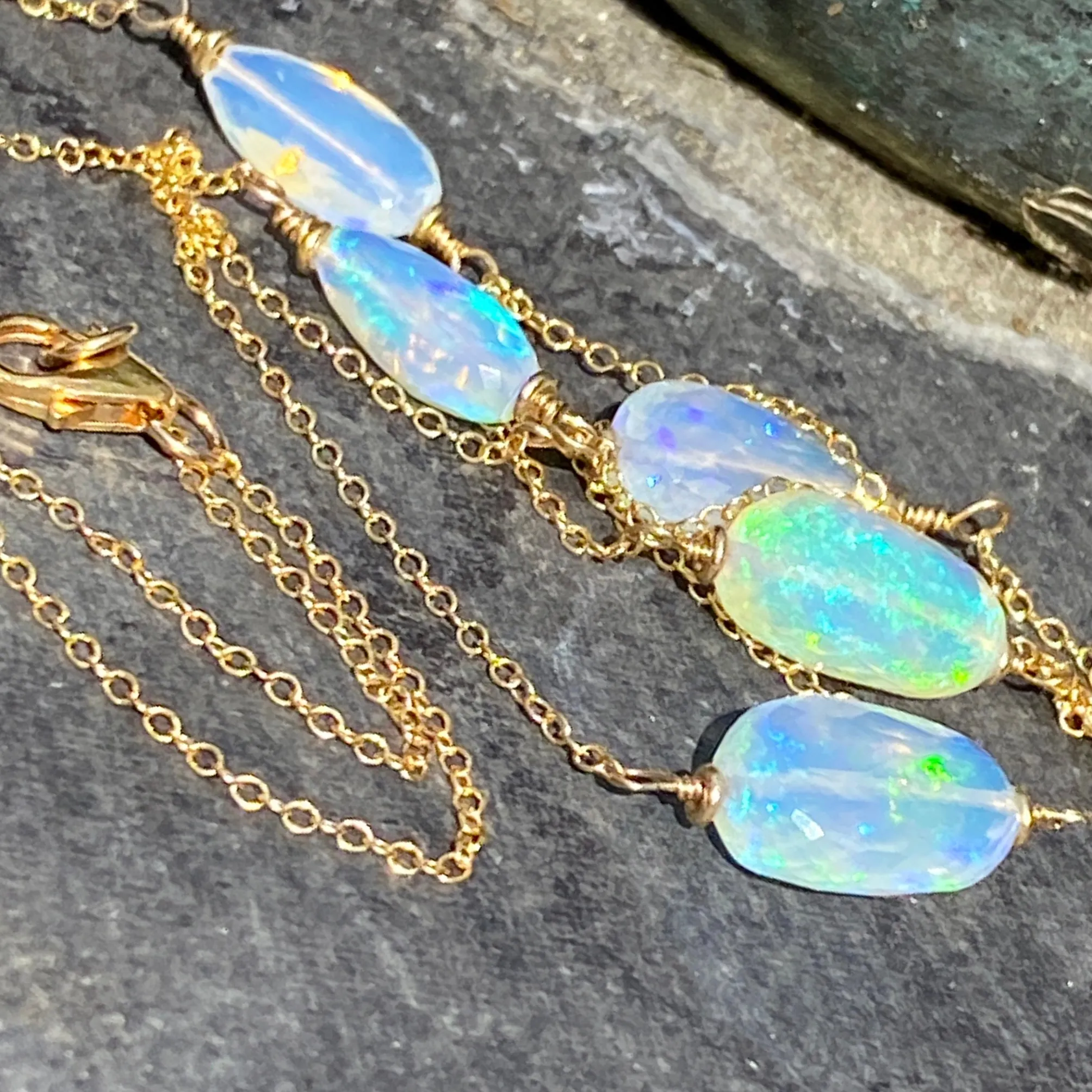 Welo Opal Layering Station Necklace