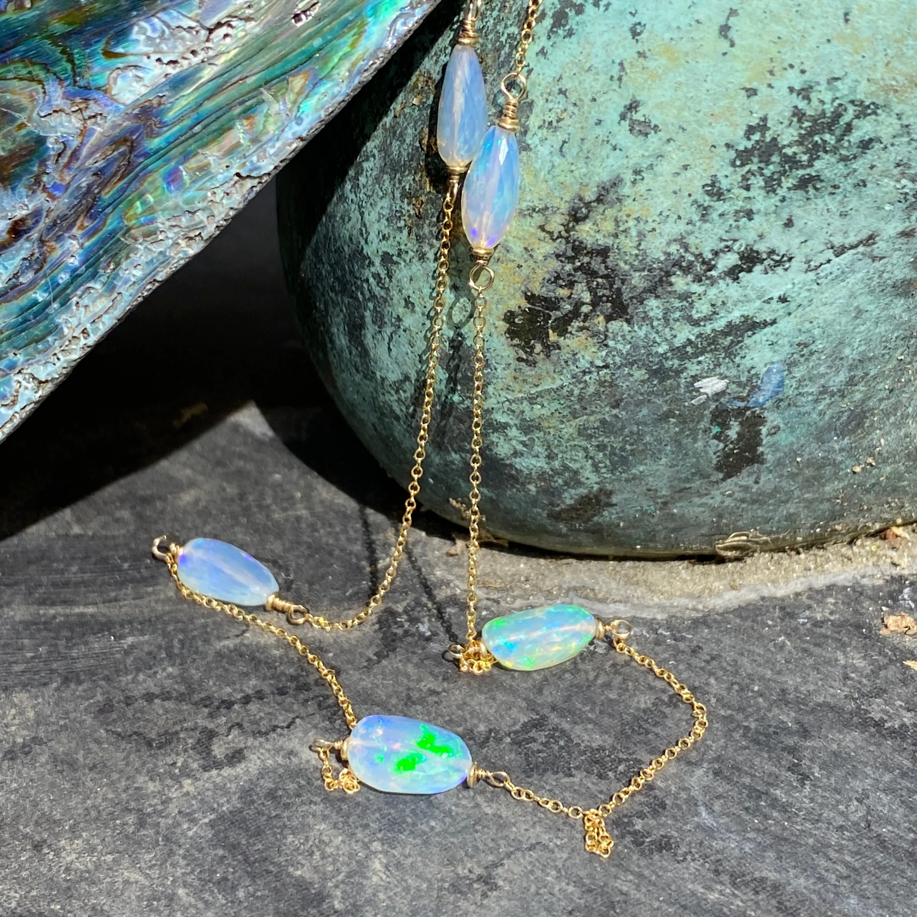 Welo Opal Layering Station Necklace