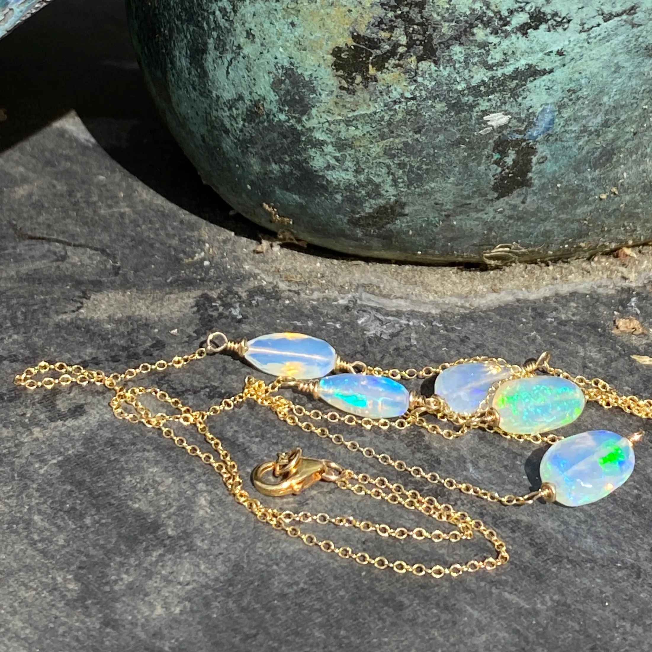 Welo Opal Layering Station Necklace