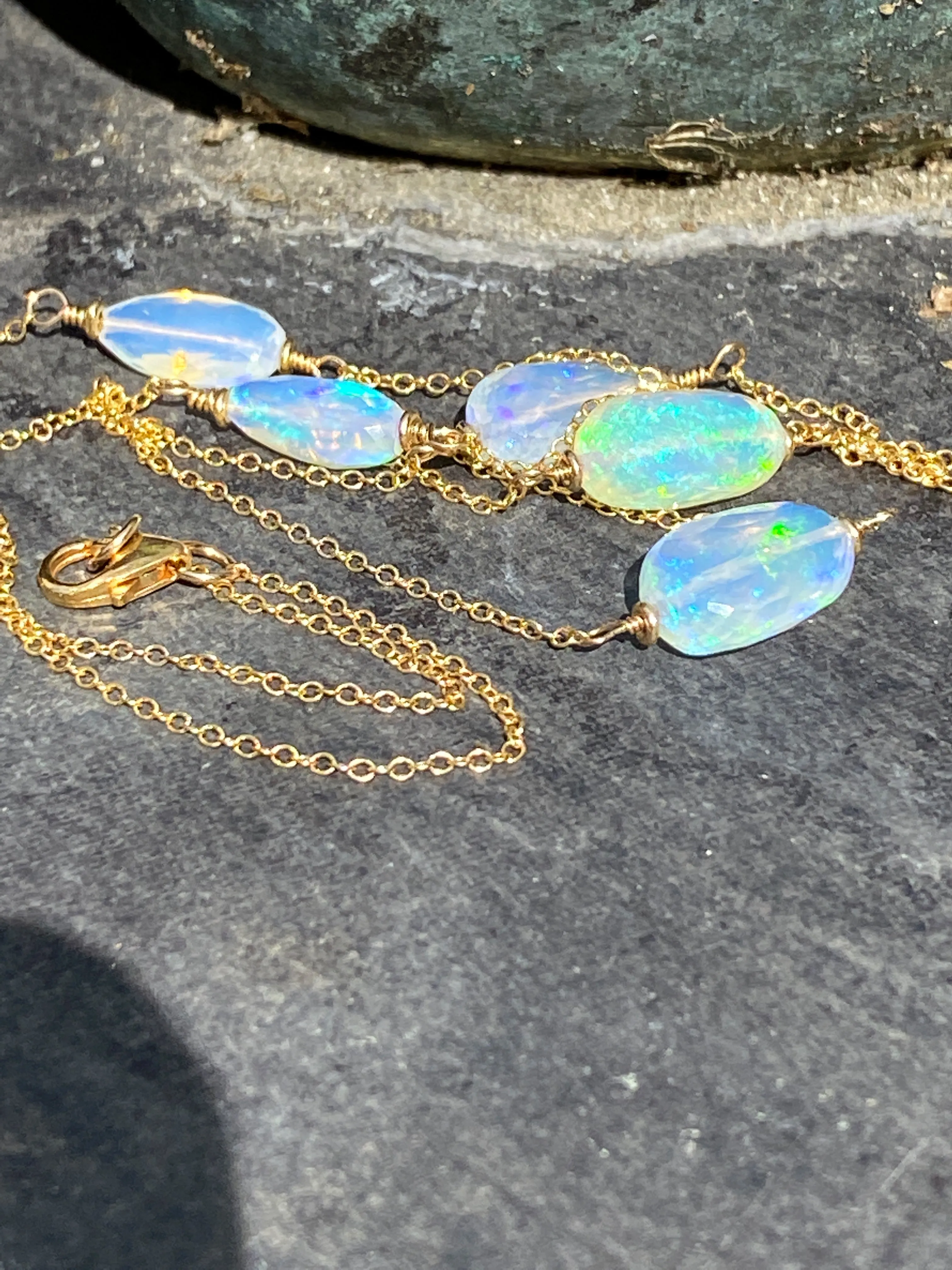 Welo Opal Layering Station Necklace