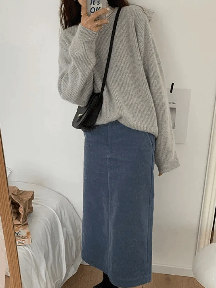 Wenkouban-Spring Casual Outfits Y2K Outfits Solid Color Crew Neck Pullover Sweater