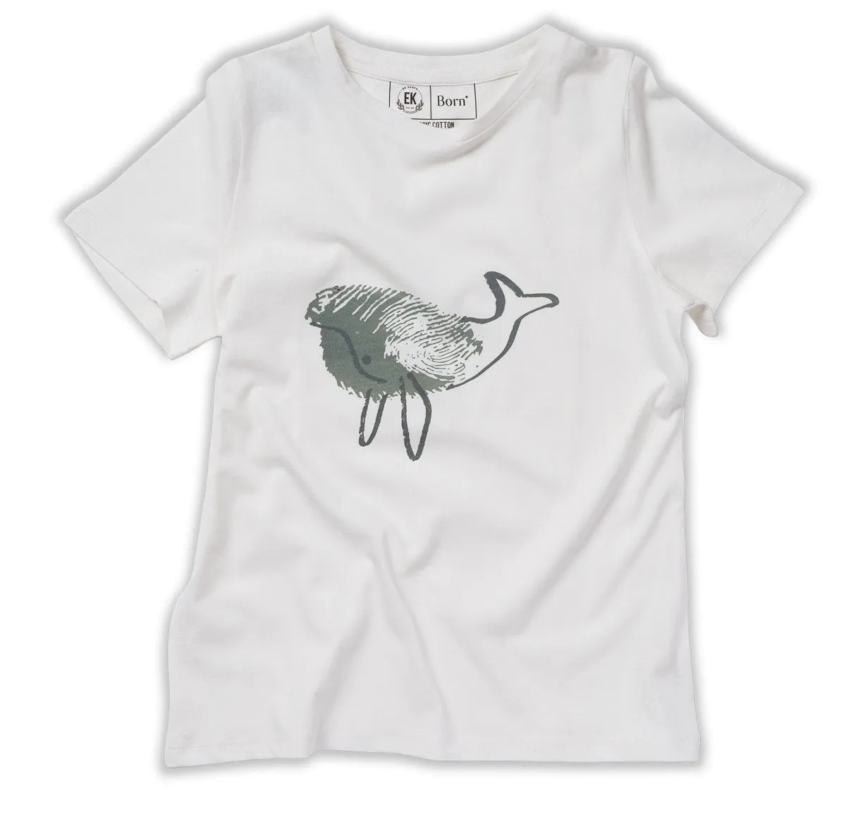 Whale by Human Nature Kids Unisex Organic Cotton T-shirt | White