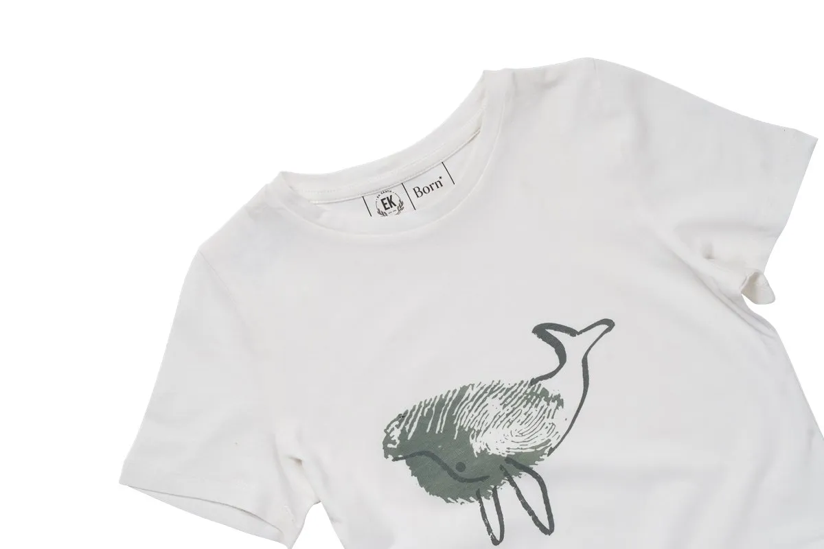 Whale by Human Nature Kids Unisex Organic Cotton T-shirt | White