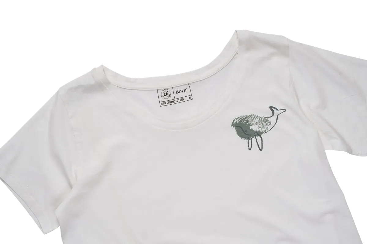 Whale by Human Nature Womens Organic Cotton T-shirt | White