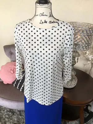 White and Black Polka Dot Layering Top