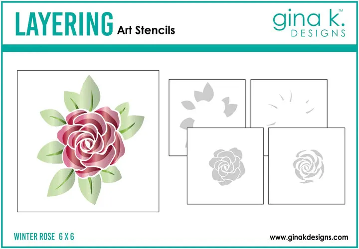 Winter Rose Layering Stencil