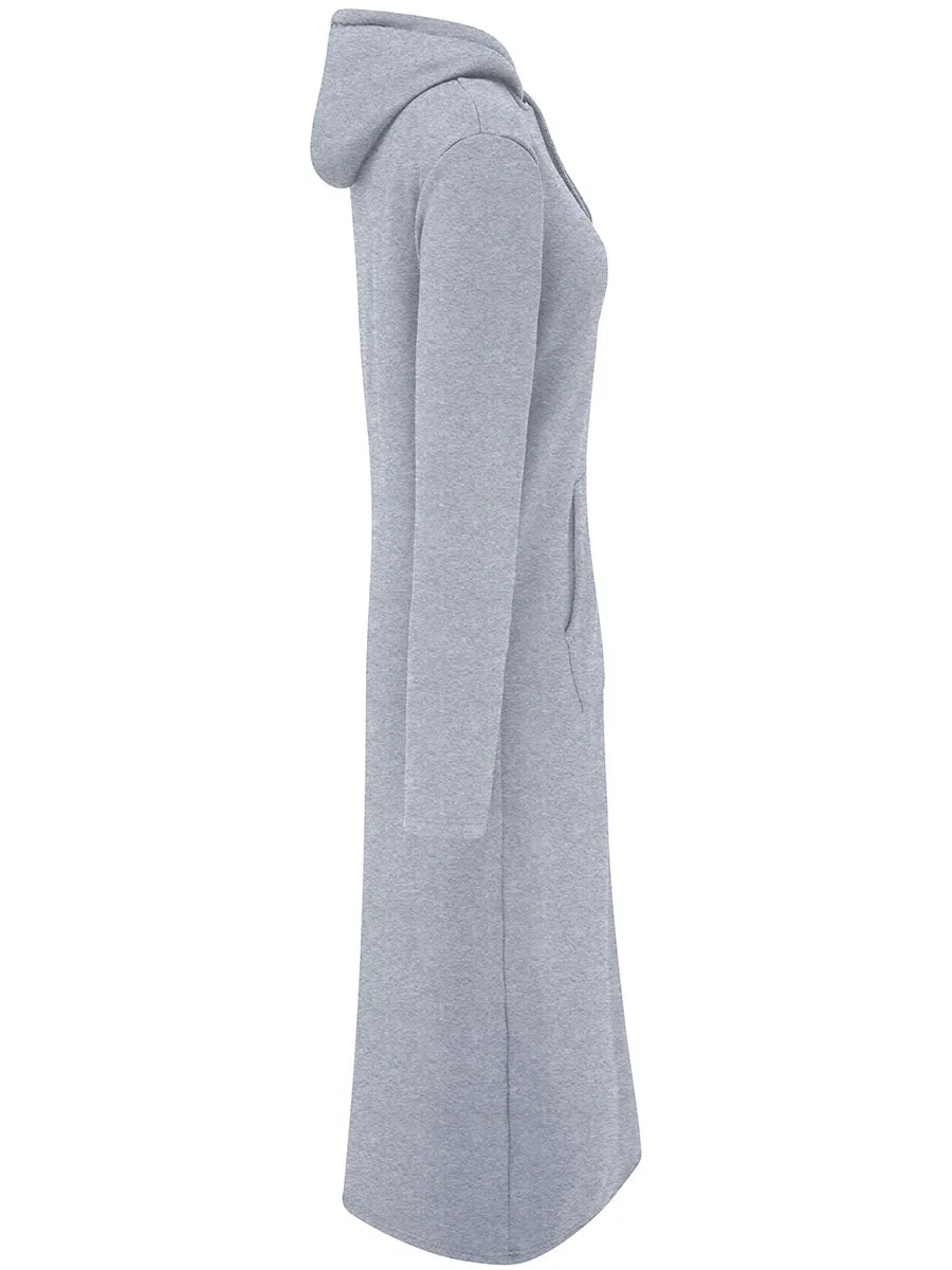 Womens Casual Long Hoodie Dress Sweatshirt