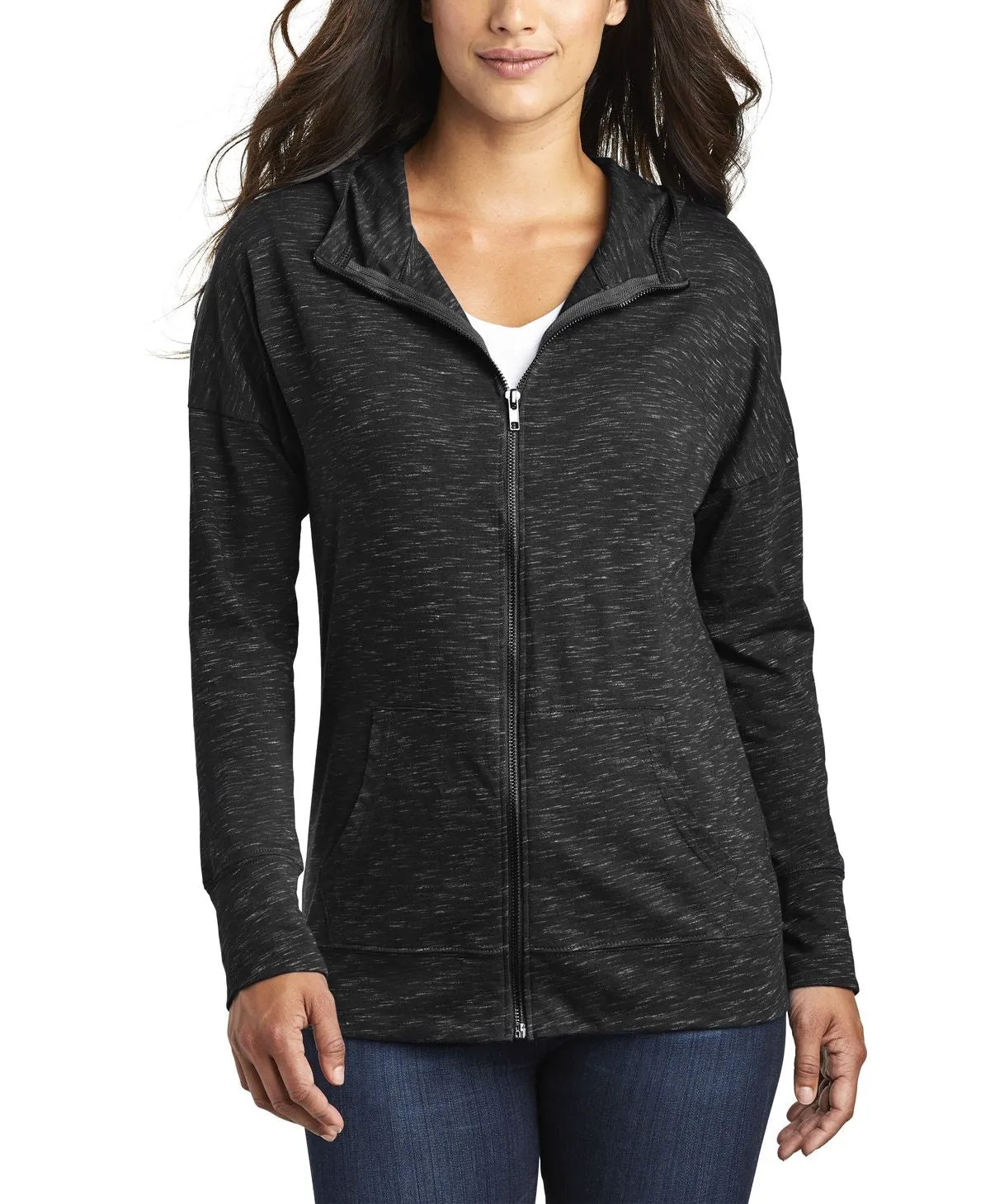 Women's Full-Zip Lightweight Fleece Hoodie with Pocket