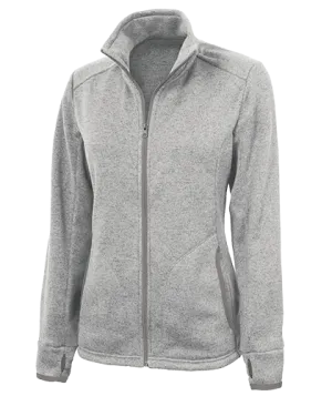 Women's Heathered Fleece Jacket Light Grey