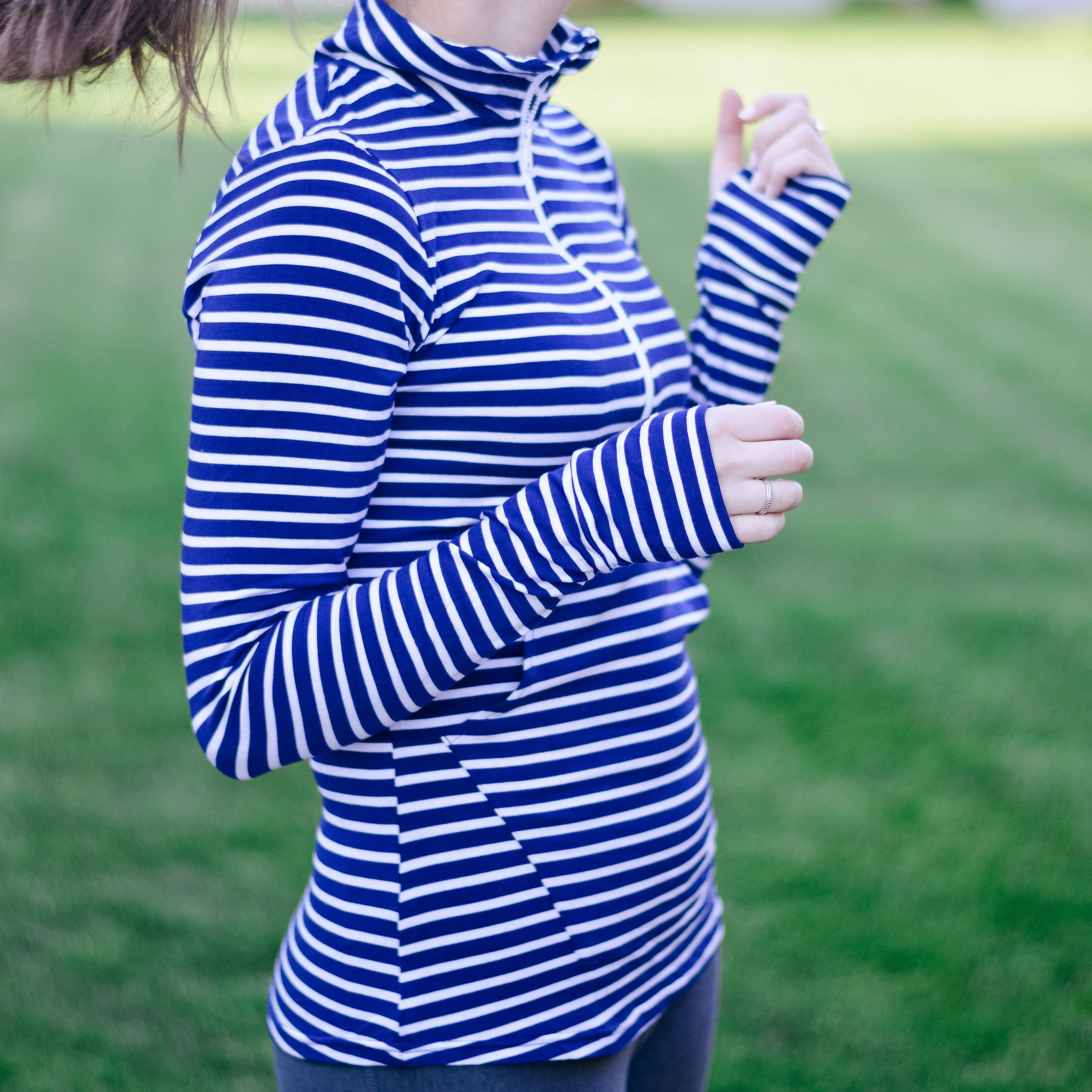 Women's Long Sleeve Half Zip Fitted Shirt