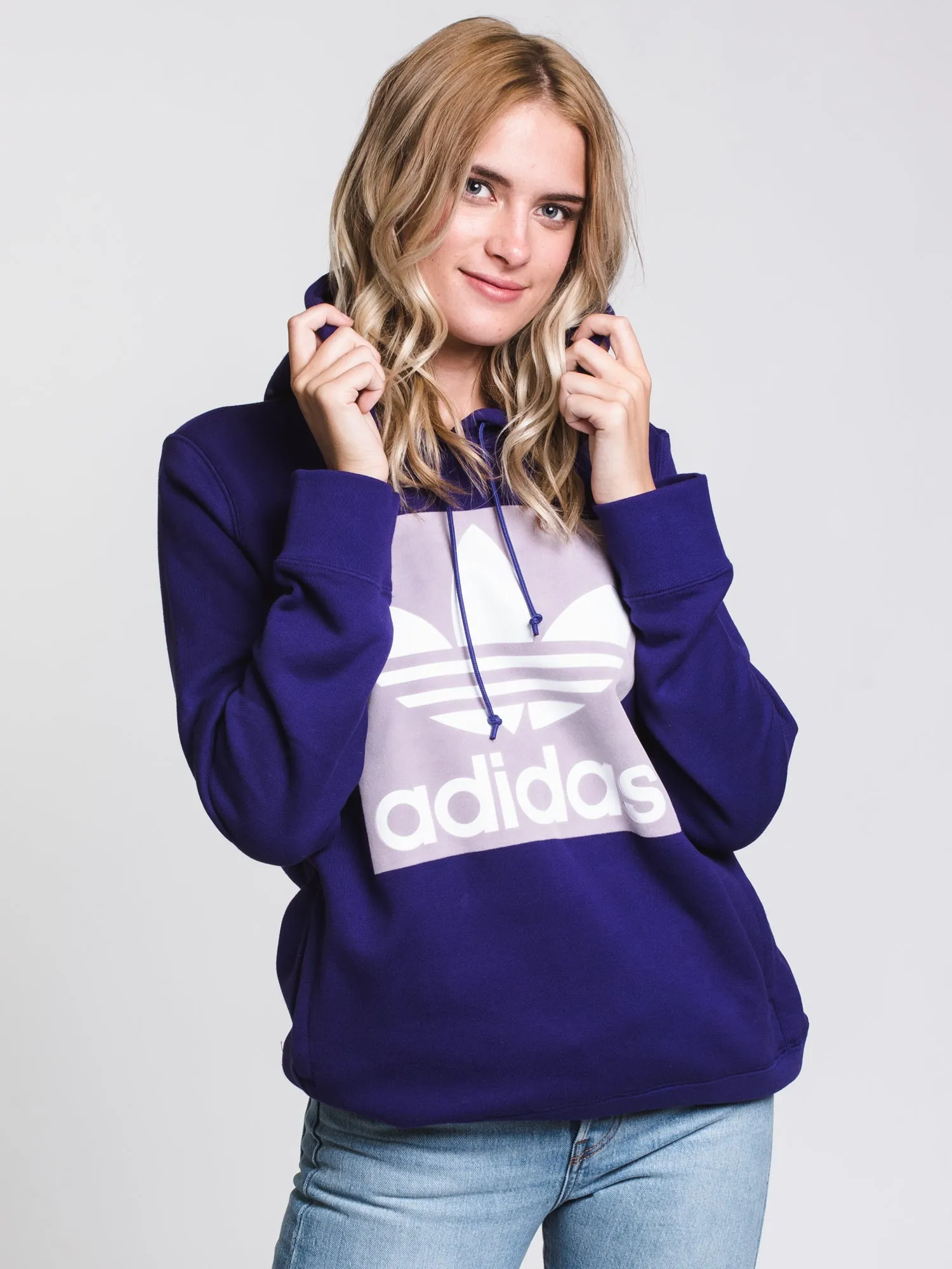 WOMENS TREFOIL PULLOVER HDY - PURPLE - CLEARANCE